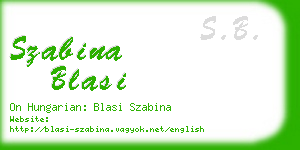 szabina blasi business card